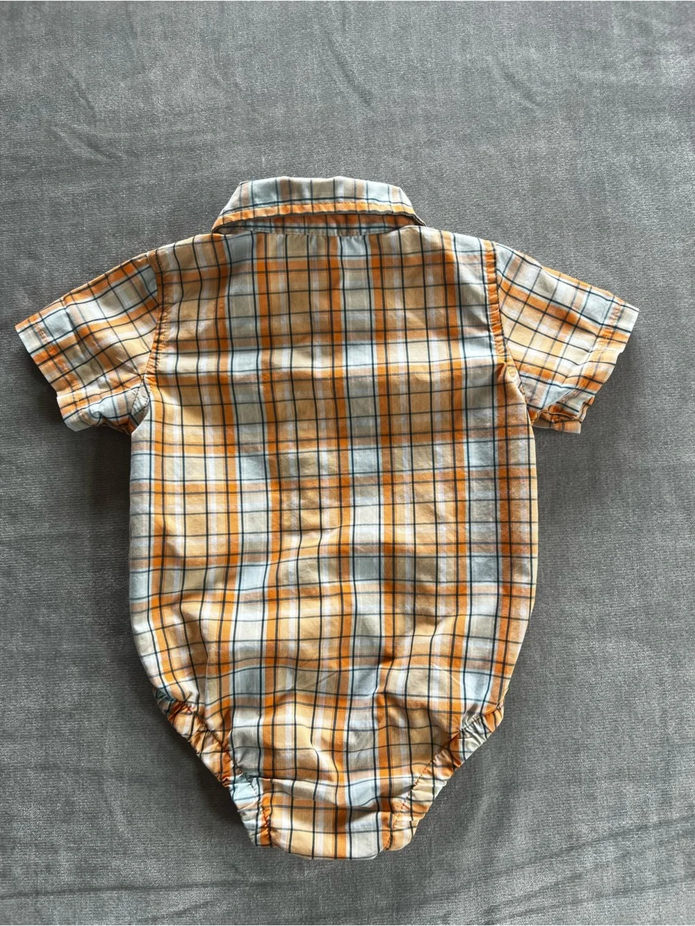 Wrangler Orange, White and Blue Plaid Baby Boy One-Piece